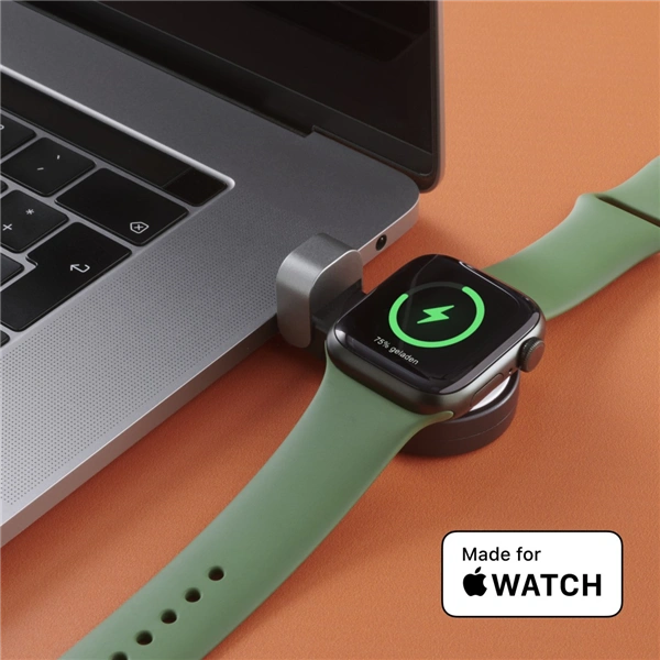 Hama MFi bezdrátová magnetická nabíječka pro Apple Watch, USB-C, kompaktní, černá/bílá