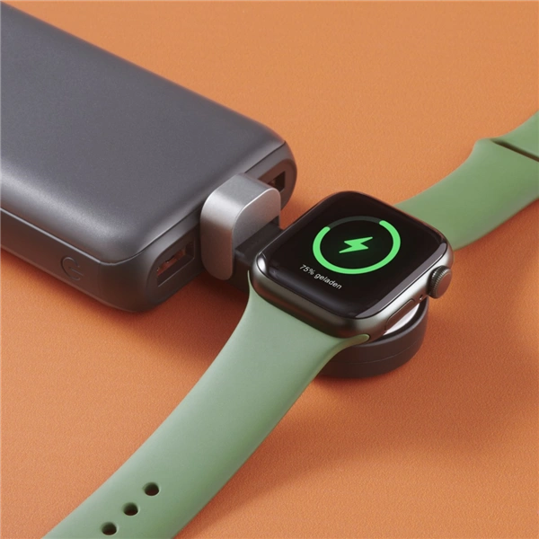 Hama MFi bezdrátová magnetická nabíječka pro Apple Watch, USB-C, kompaktní, černá/bílá