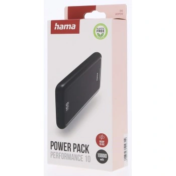 Hama Performance 10, powerbanka 10000 mAh, 3 A, výstup: 1x USB-C, 2x USB-A, LED displej