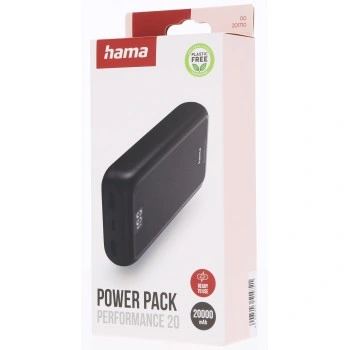 Hama Performance 20, powerbanka 20000 mAh, 3 A, výstup: 1x USB-C, 2x USB-A, LED displej
