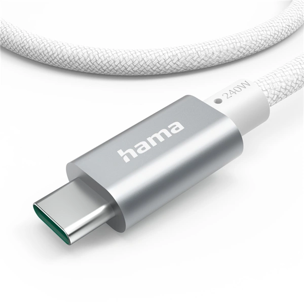 Hama USB-C 3.2 Gen2 kabel, 1,5 m, 10 Gb/s, 240 W, bílý