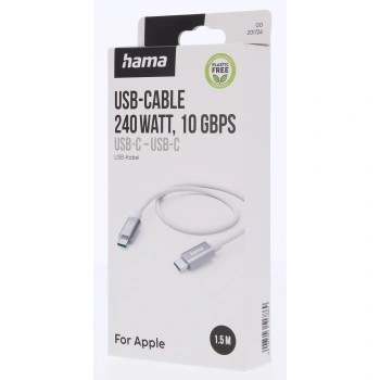 Hama USB-C 3.2 Gen2 kabel, 1,5 m, 10 Gb/s, 240 W, bílý