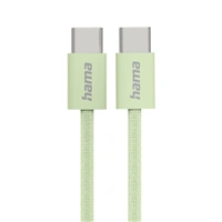 Hama USB-C 2.0 kabel Fabric, 1m, opletený, zelený