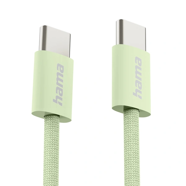 Hama USB-C 2.0 kabel Fabric, 1m, opletený, zelený