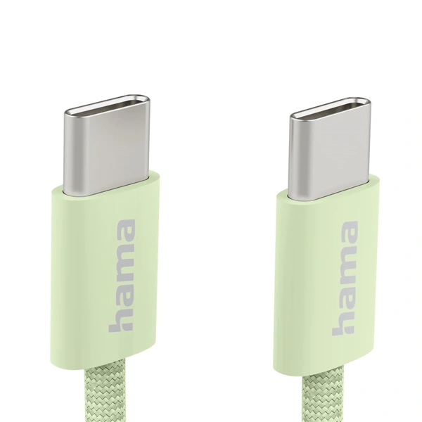 Hama USB-C 2.0 kabel Fabric, 1m, opletený, zelený