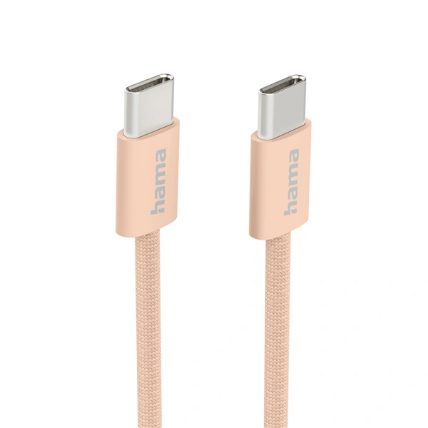 Hama USB-C 2.0 kabel Fabric, 1m, opletený, oranžový