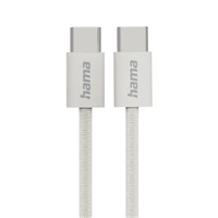 Hama USB-C 2.0 kabel Fabric, 1m, opletený, béžový