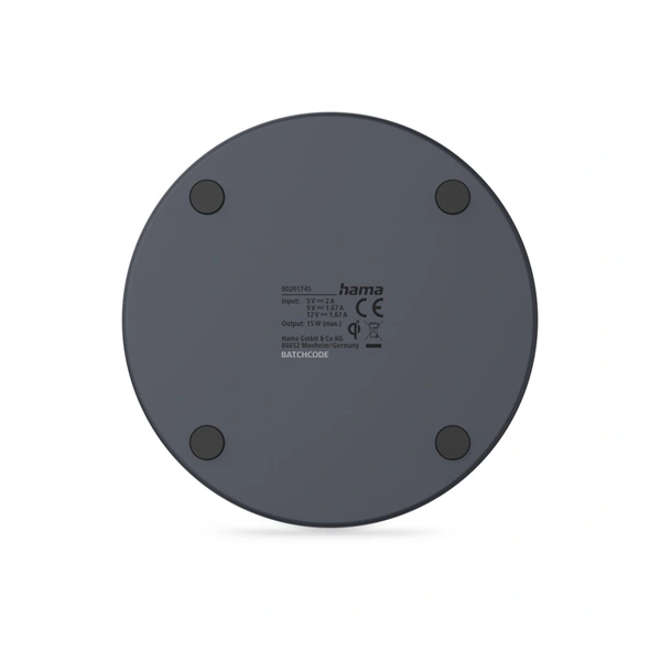 Hama bezdrátová nabíječka Qi 15 W, černá