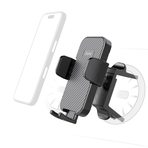 Hama držák mobilu do auta, připevnění ke kulaté ventilační mřížce, otočný o 360°, univerzální