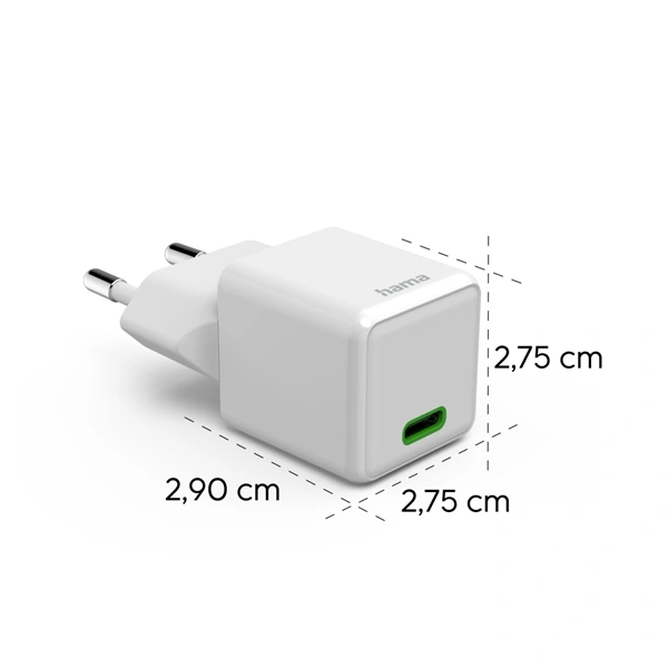 Hama rychlá USB nabíječka, USB-C PD/QC 25 W, super-mini