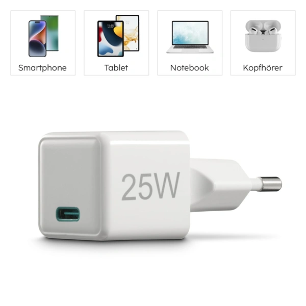 Hama rychlá USB nabíječka, USB-C PD/QC 25 W, super-mini