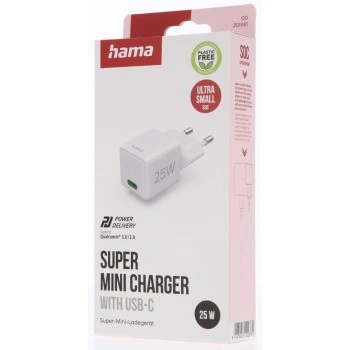 Hama rychlá USB nabíječka, USB-C PD/QC 25 W, super-mini