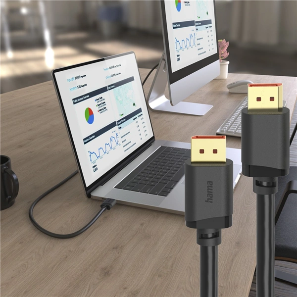 Hama DisplayPort 2.1 kabel UHD/16K, 80 Gb/s, 2 m