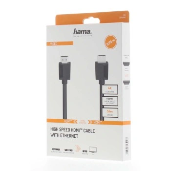 Hama HDMI kabel High Speed 4K 0,75 m
