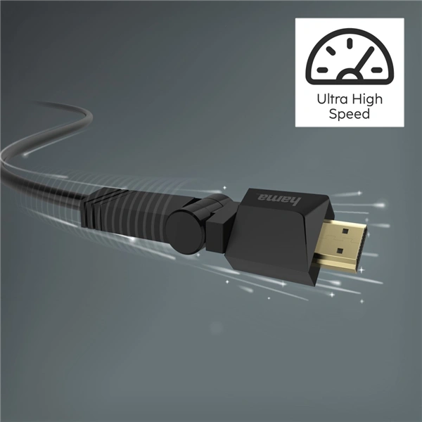 Hama HDMI kabel High Speed 4K 1,5 m, otočné vidlice (2 osy)