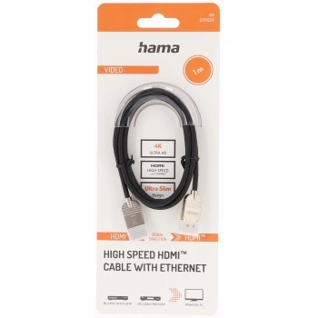 Hama HDMI kabel High Speed 4K 1 m, Ultra-Slim