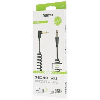 Hama audio kabel jack 3,5 mm, spirálový, 0,75 m
