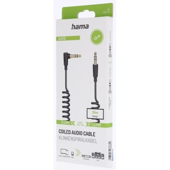 Hama audio kabel jack 3,5 mm, spirálový, 1,5 m