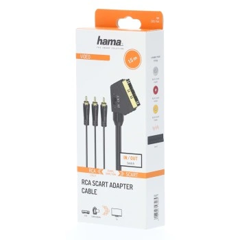 Hama AV kabel SCART - 3 cinch 1,5m, IN/OUT