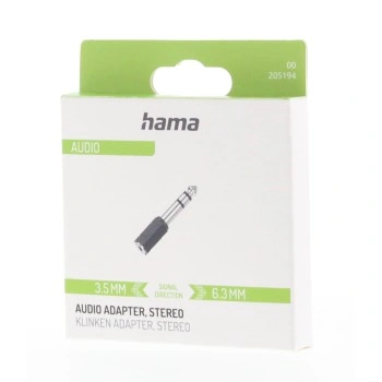 Hama redukce jack 3,5 mm na 6,3 mm vidlici, stereo