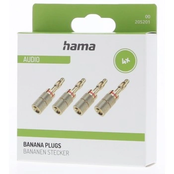 Audio Loudspeaker Adapter, Banana Plug, Set of 4