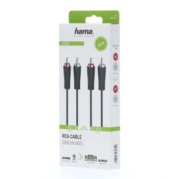 Hama audio kabel 2cinch 1,5 m stereo