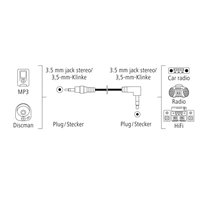 Hama audio kabel jack 3,5 mm 90 st., 0,5 m