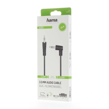 Hama audio kabel jack 3,5 mm, 1,5 m, kolmý konektor