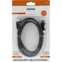 Hama HDMI kabel 4K, 1,5 m, pozlacen, opleten, blistr/displej