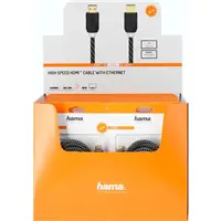 Hama HDMI kabel 4K, 1,5 m, pozlacen, opleten, blistr/displej