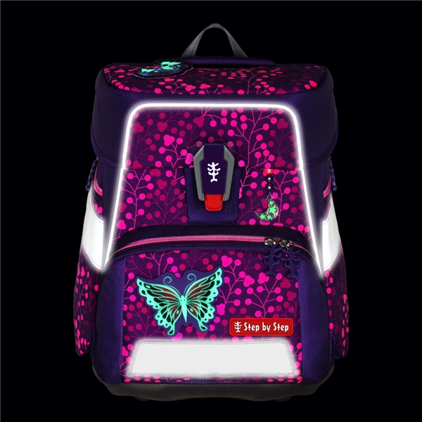 Školní aktovka Step by Step SPACE SHINE, Butterfly Night Ina - 5 dílný set, AGR certifikát