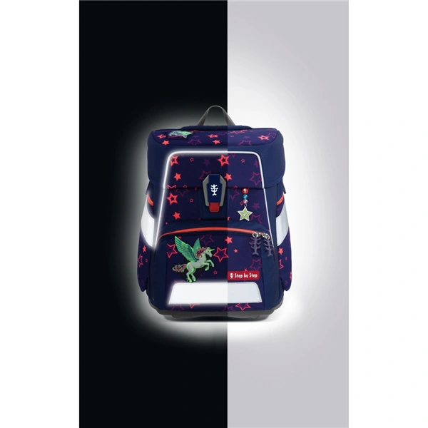 Školní aktovka Step by Step SPACE SHINE, Pegasus Night Nuala - 5 dílný set, AGR certifikát