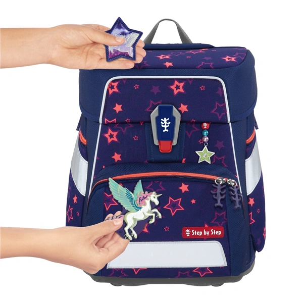 Školní aktovka Step by Step SPACE SHINE, Pegasus Night Nuala - 5 dílný set, AGR certifikát