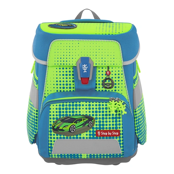 Školní aktovka Step by Step SPACE NEON, Race Car Chuck - 5 dílný set, AGR certifikát