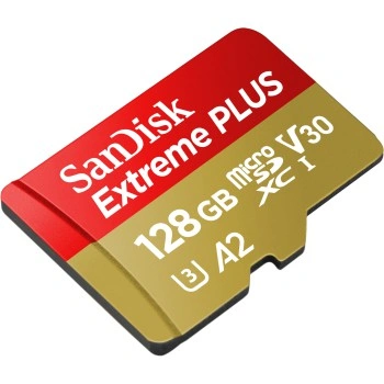 SanDisk Extreme PLUS microSDXC 128GB + SD Adapter 200MB/s & 90MB/s A2 C10 V30 UHS-I U3