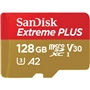 SanDisk Extreme PLUS microSDXC 128GB + SD Adapter 200MB/s & 90MB/s A2 C10 V30 UHS-I U3