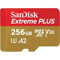 SanDisk Extreme PLUS microSDXC 256GB + SD Adapter 200MB/s & 140MB/s  A2 C10 V30 UHS-I U3