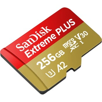 SanDisk Extreme PLUS microSDXC 256GB + SD Adapter 200MB/s & 140MB/s  A2 C10 V30 UHS-I U3