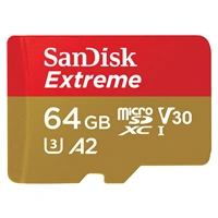 SanDisk Extreme microSDXC 64GB pro akční kamery + SD Adapter 170MB/s & 80MB/s, A2 C10 V30 UHS-I U3