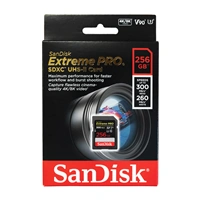 SanDisk Extreme PRO 256 GB SDXC Memory Card up to 300 MB/s, UHS-II, Class 10, U3, V90