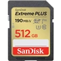 SanDisk Extreme PLUS 512 GB SDXC Memory Card 190 MB/s & 130 MB/s, UHS-I, Class 10, U3, V30