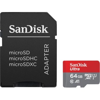 SanDisk Ultra microSDXC 64 GB + SD Adapter 140 MB/s  A1 Class 10 UHS-I