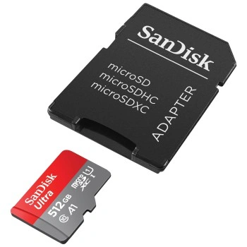 SanDisk Ultra microSDXC 512 GB + SD Adapter 150 MB/s  A1 Class 10 UHS-I