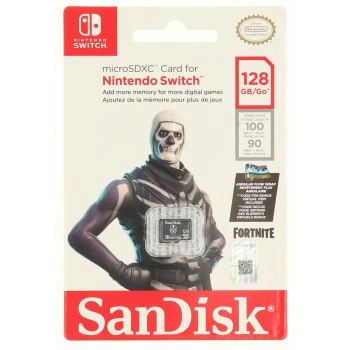 SanDisk Nintendo MicroSD UHS I Card - Fortnite Edition, Skull Trooper, 128 GB