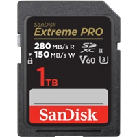 SanDisk Extreme PRO 1 TB V60 UHS-II SD cards, 280/150 MB/s,V60,C10,UHS-II