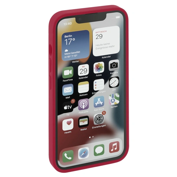 Hama MagCase Finest Feel PRO, kryt pro Apple iPhone 14, červený