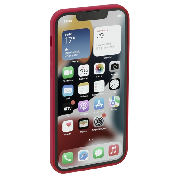 Hama Finest Feel, kryt pro Apple iPhone 14 Pro, červený