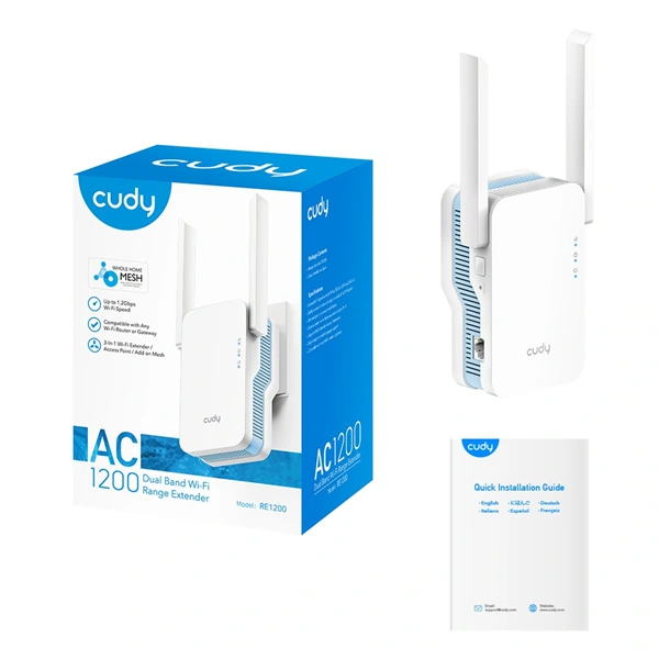 Cudy AC1200 Wi-Fi 5 Mesh extender (RE1200)