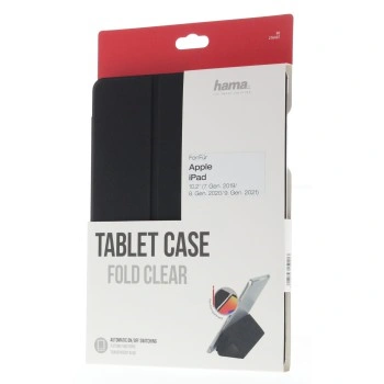 Hama Fold Clear, pouzdro pro Apple iPad 10,2" (2019/2020/2021), s přihrádkou na pero, černé