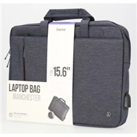 Hama brana na Notebook s integrovanm USB kabelem Manchester, 40 cm (15.6"), barva modr